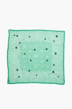 Chan Luu Daisy Embroidered Bandana Jade Green