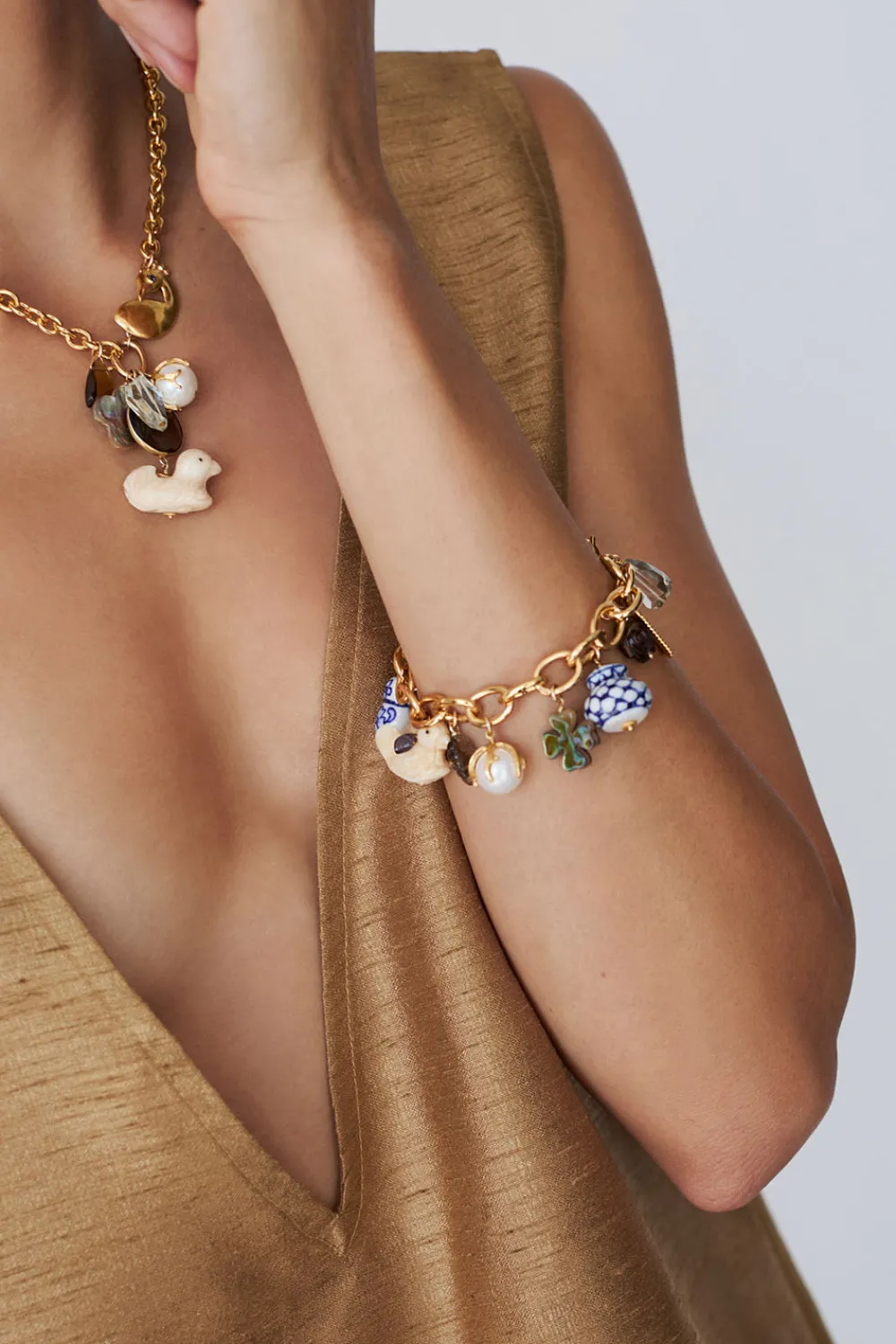 Chan Luu Delft Charm Bracelet Multi