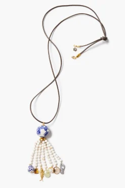 Chan Luu Delft Tassel Necklace Multi