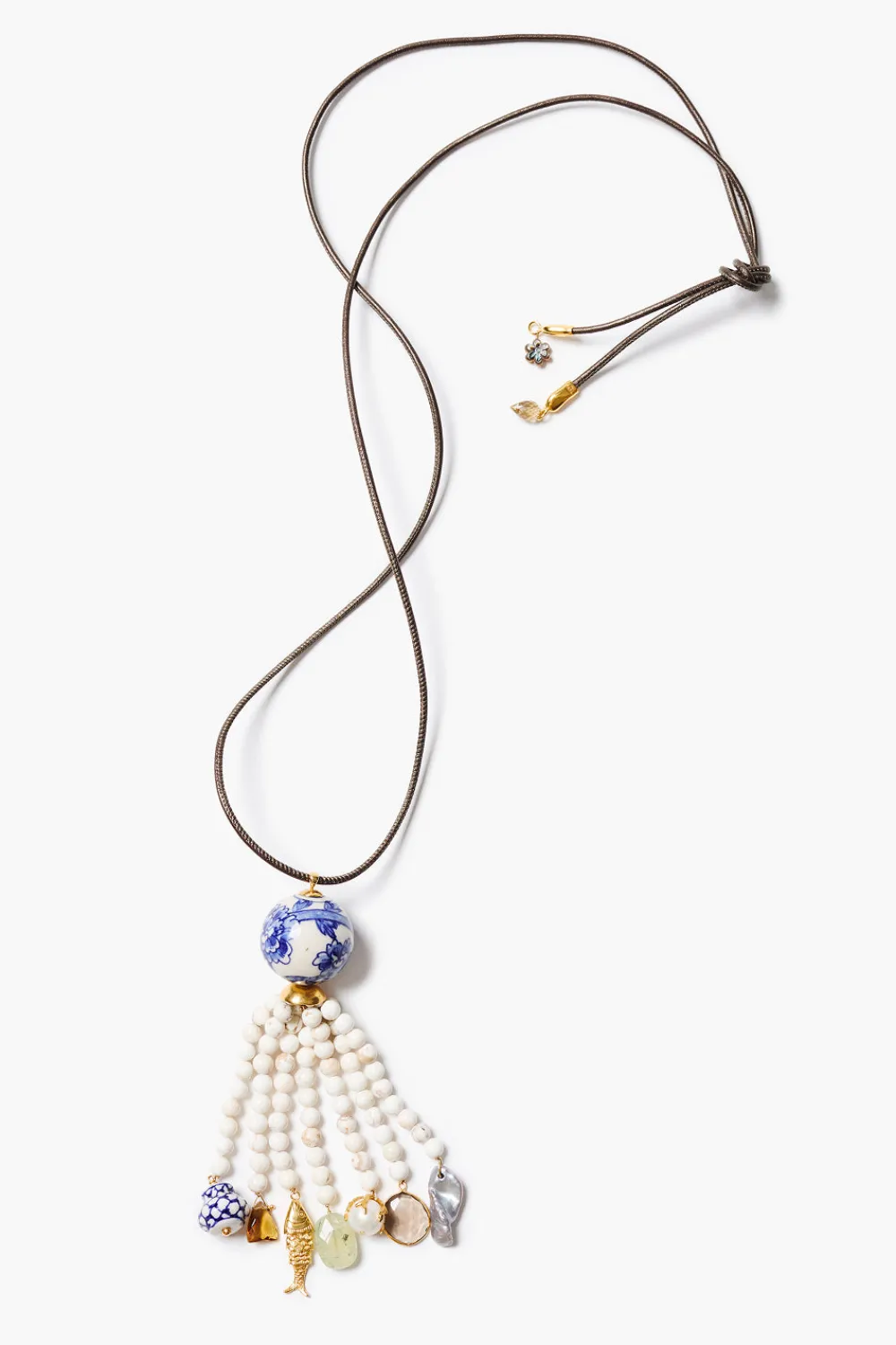 Chan Luu Delft Tassel Necklace Multi