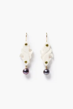 Chan Luu Double Koi Pearl Drop Earrings Peridot