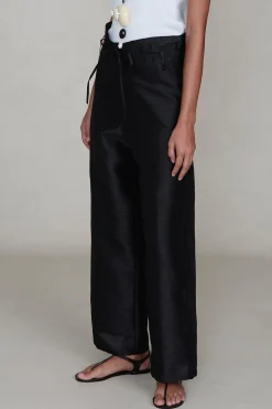 Chan Luu Dupioni traight eg Pant Back