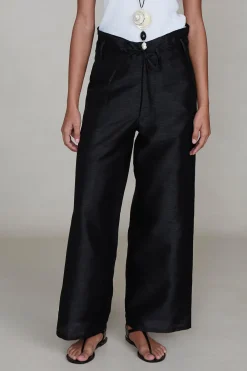 Chan Luu Dupioni traight eg Pant Back