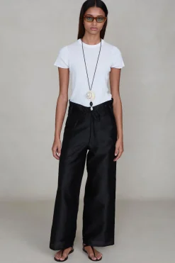 Chan Luu Dupioni traight eg Pant Back