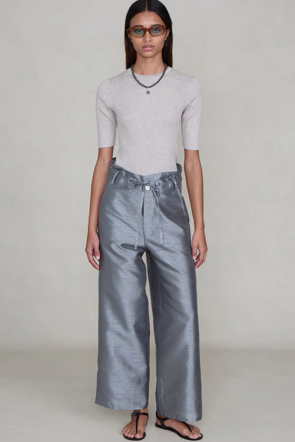 Chan Luu Dupioni traight eg Pant tee