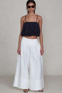 Chan Luu Dupioni Utra Wide eg Trouer White