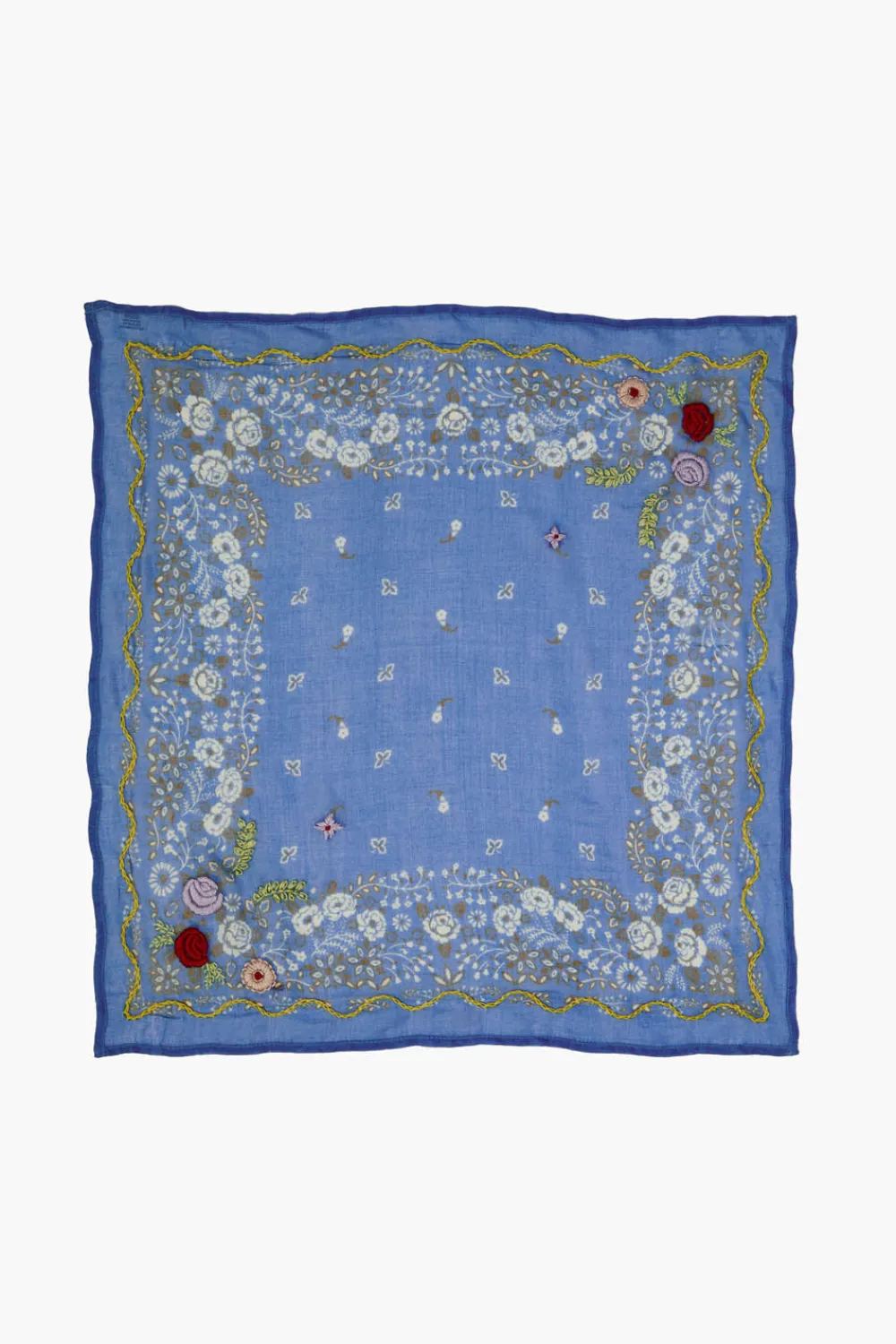 Chan Luu Embroidered Floral Bandana Granada Sky