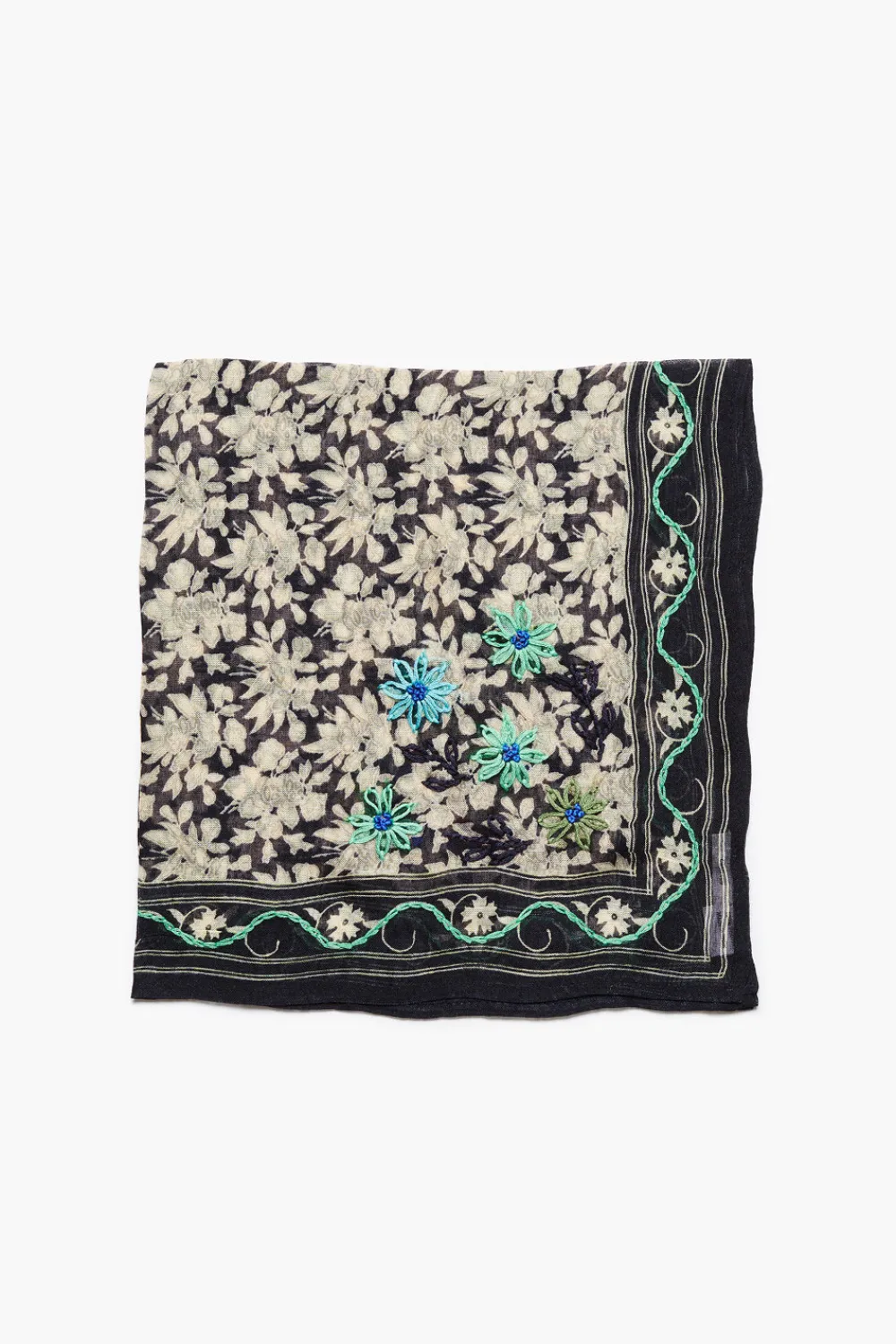 Chan Luu Embroidered Floral Bandana Ink