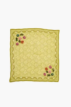 Chan Luu Embroidered Floral Bandana Mustard