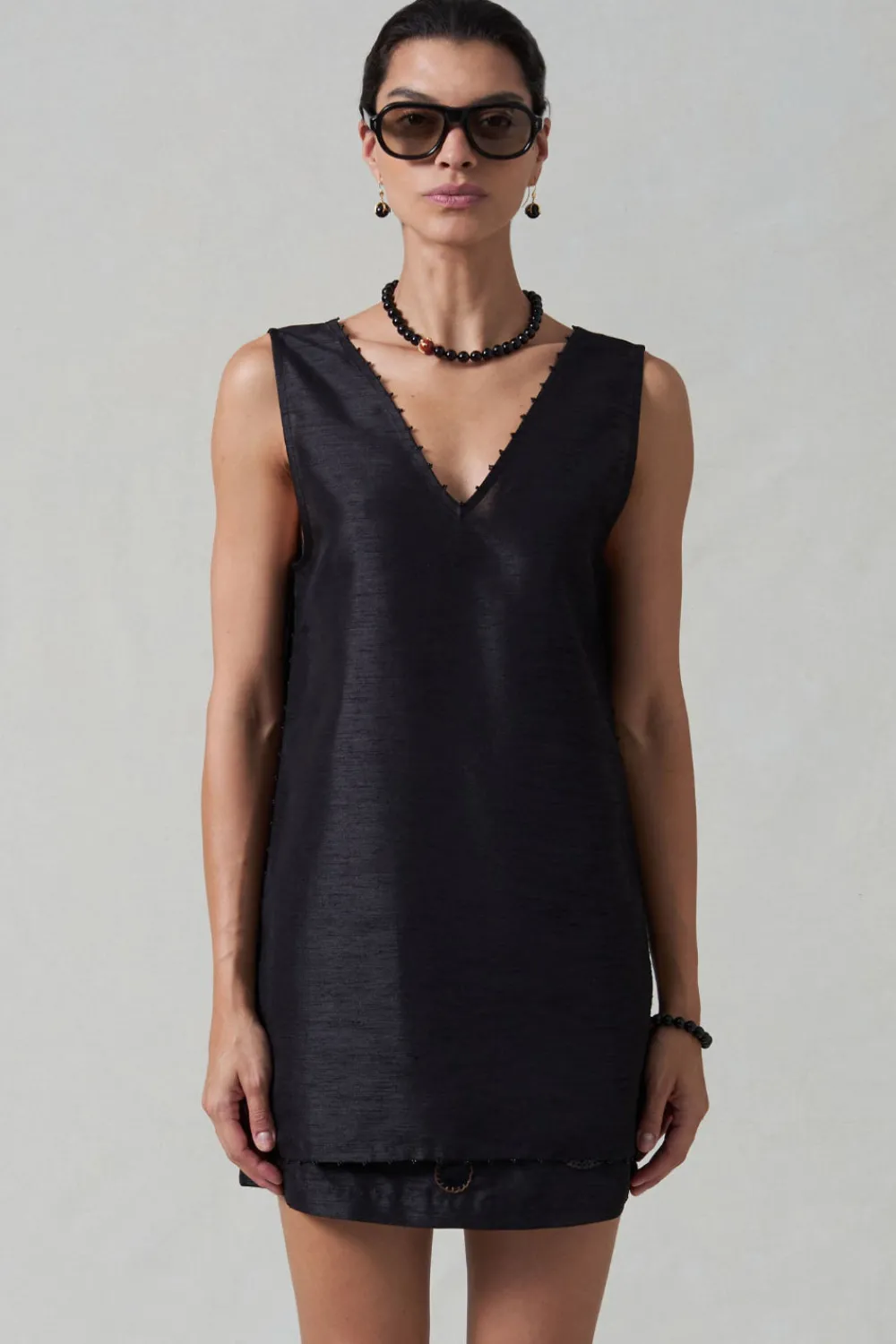 Chan Luu Exaggerated Dupioni Tank Back
