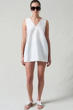 Chan Luu Exaggerated Dupioni Tank White