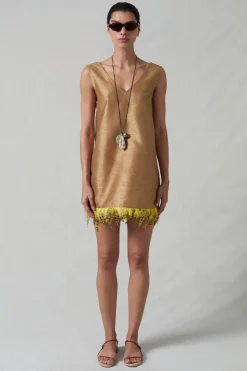 Chan Luu Feather Dupioni Tank Cae