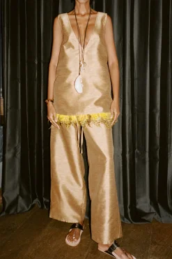 Chan Luu Feather Dupioni Tank Cae