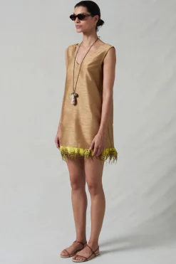 Chan Luu Feather Dupioni Tank Cae
