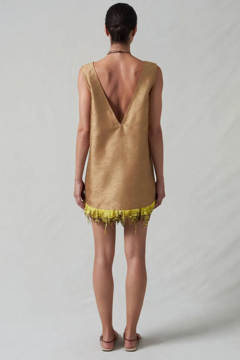 Chan Luu Feather Dupioni Tank Cae