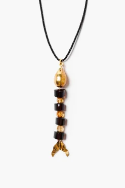 Chan Luu Fishbone Paracord Necklace Smoky Quartz