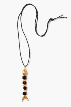 Chan Luu Fishbone Paracord Necklace Smoky Quartz