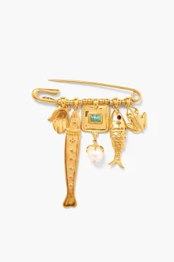 Chan Luu Fish Brooch Yellow Gold