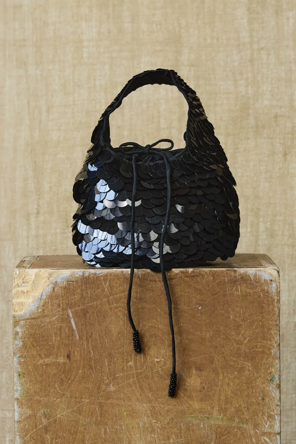 Chan Luu Fishscale Sequin Bag Black