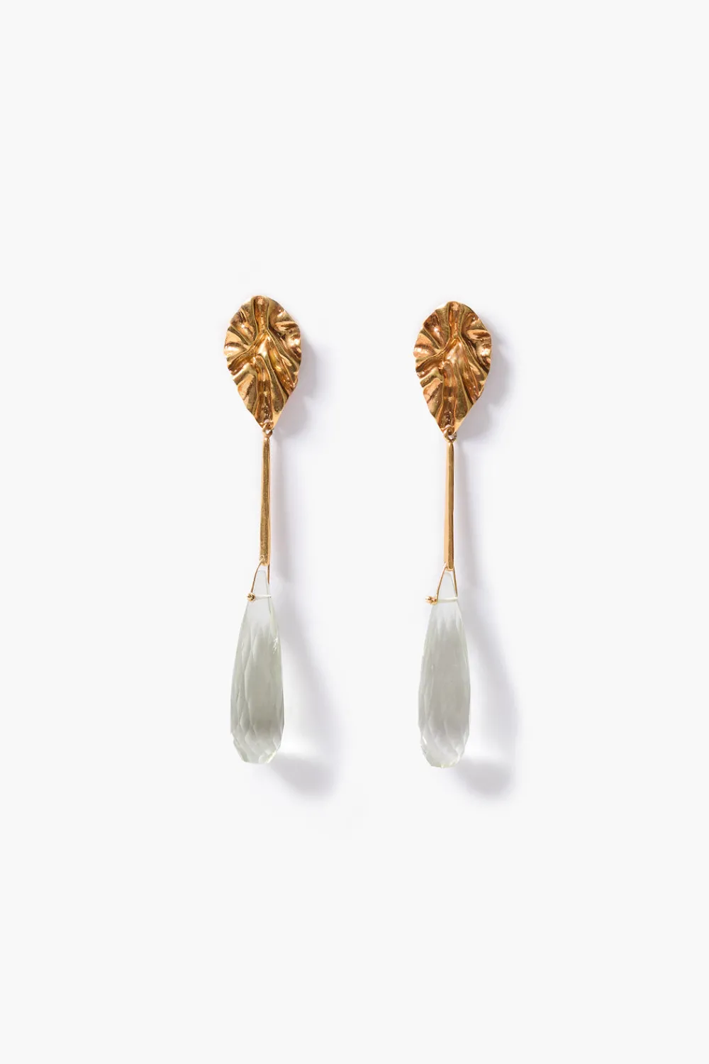 Chan Luu Fluted Drop Earrings Green Amethyst