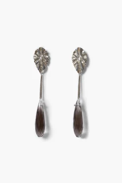 Chan Luu Fluted Drop Earrings Smoky Quartz