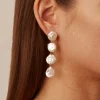 Chan Luu Four Tiered White Keshi Pearl Earrings