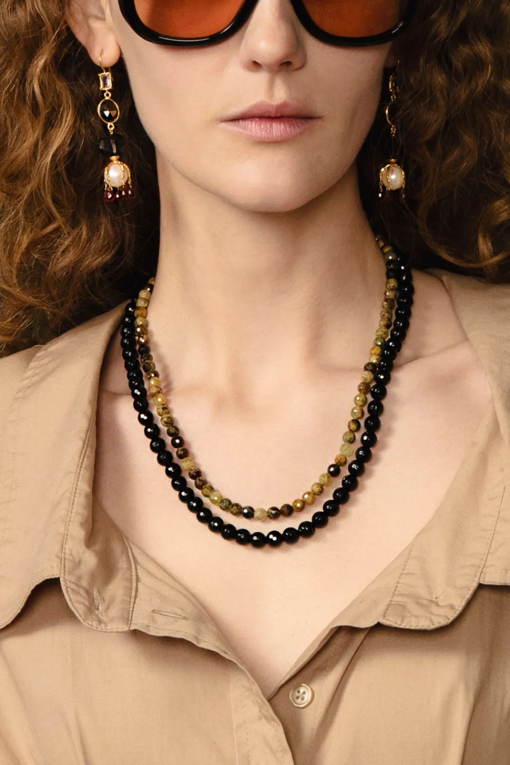 Chan Luu Gaia Duo Necklace Onyx