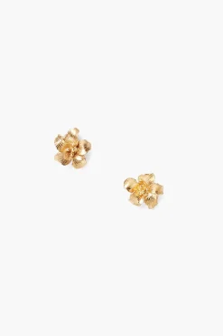 Chan Luu Gold Hibiscus Stud Earrings