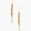 Chan Luu Gold Wave Pearl Drop Earrings White