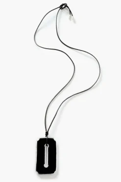 Chan Luu Hall Pass Padlock Necklace Black