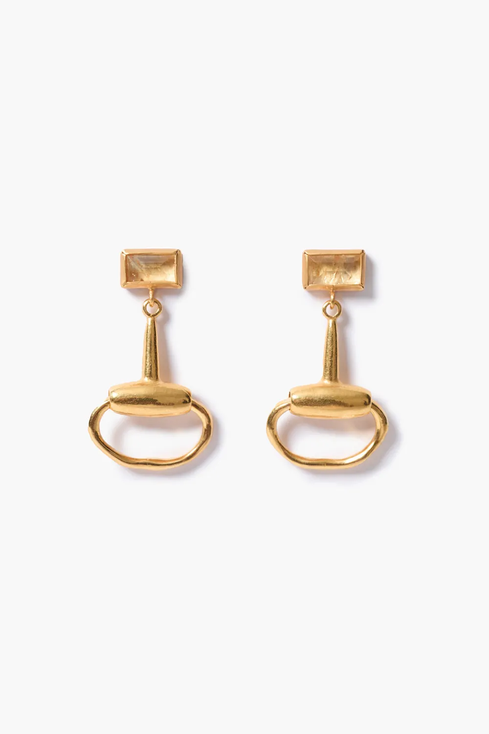 Chan Luu Horsebit Drop Earrings Citrine