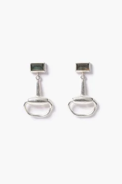 Chan Luu Horsebit Drop Earrings Labradorite