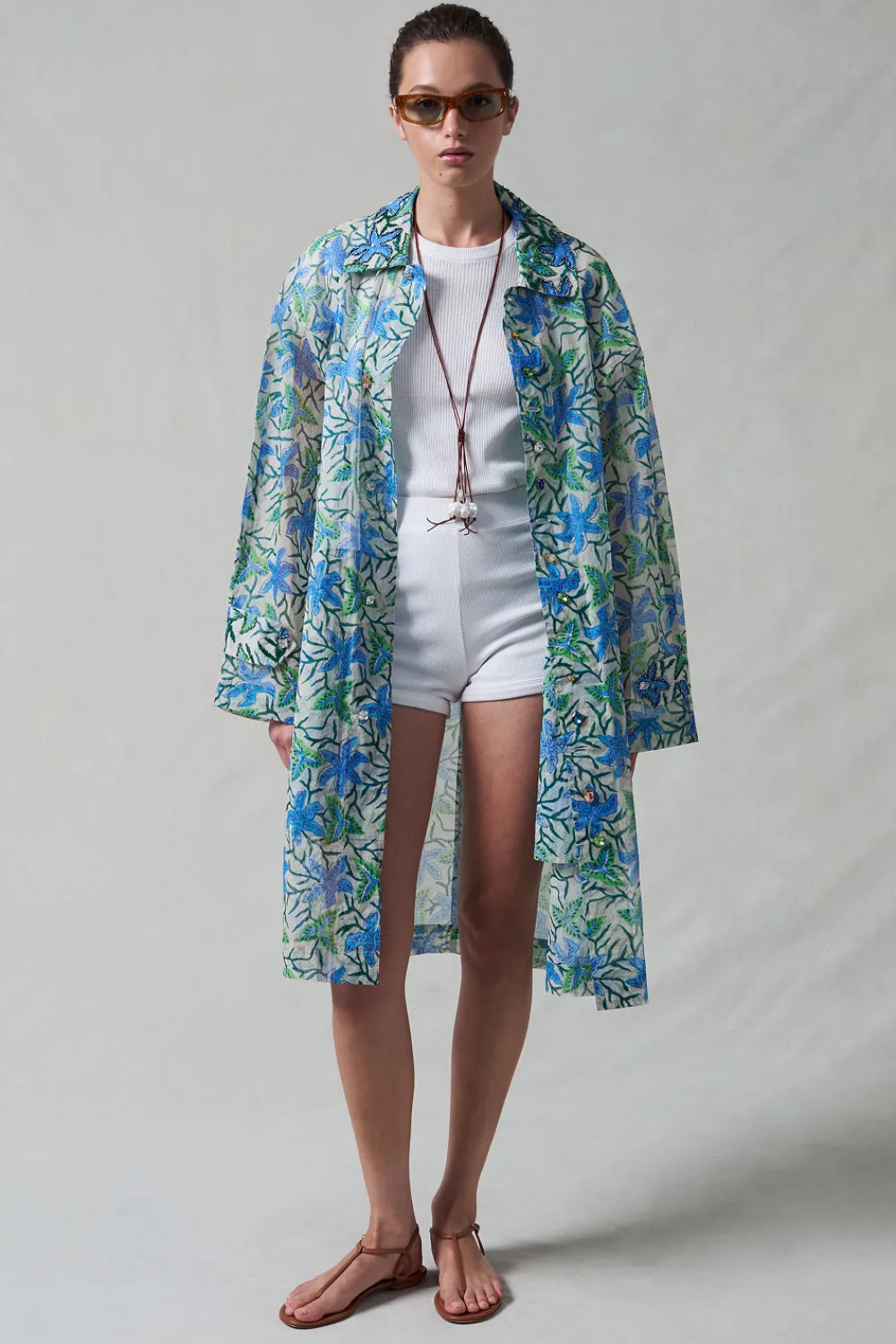Chan Luu Iggy Paper Trench Coat adive Bue