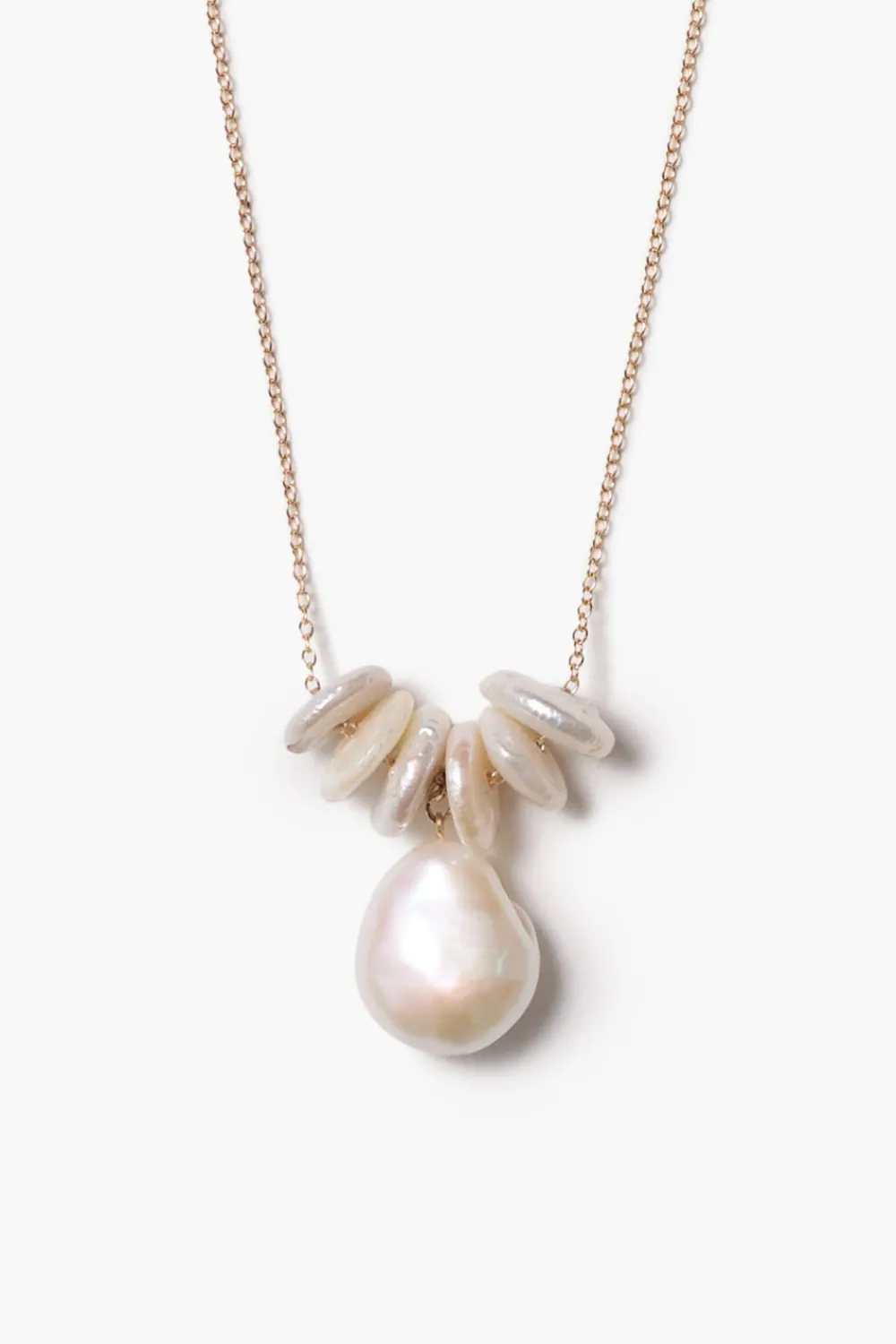 Chan Luu 14k Abacus Necklace White Pearl