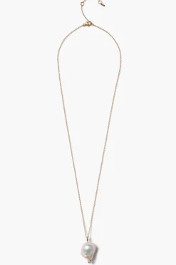 Chan Luu 14k Diamond Baroque Necklace White Pearl
