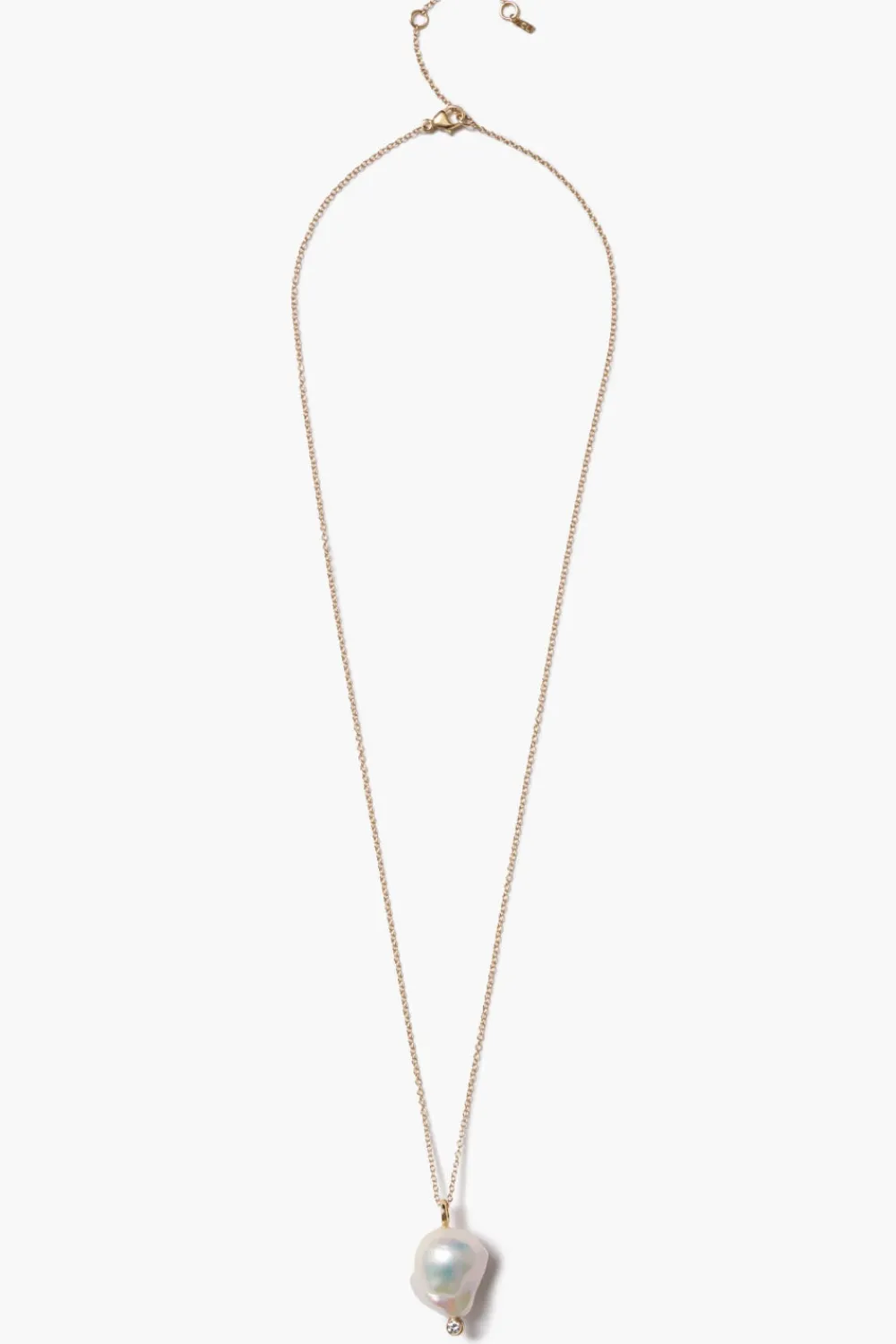 Chan Luu 14k Diamond Baroque Necklace White Pearl