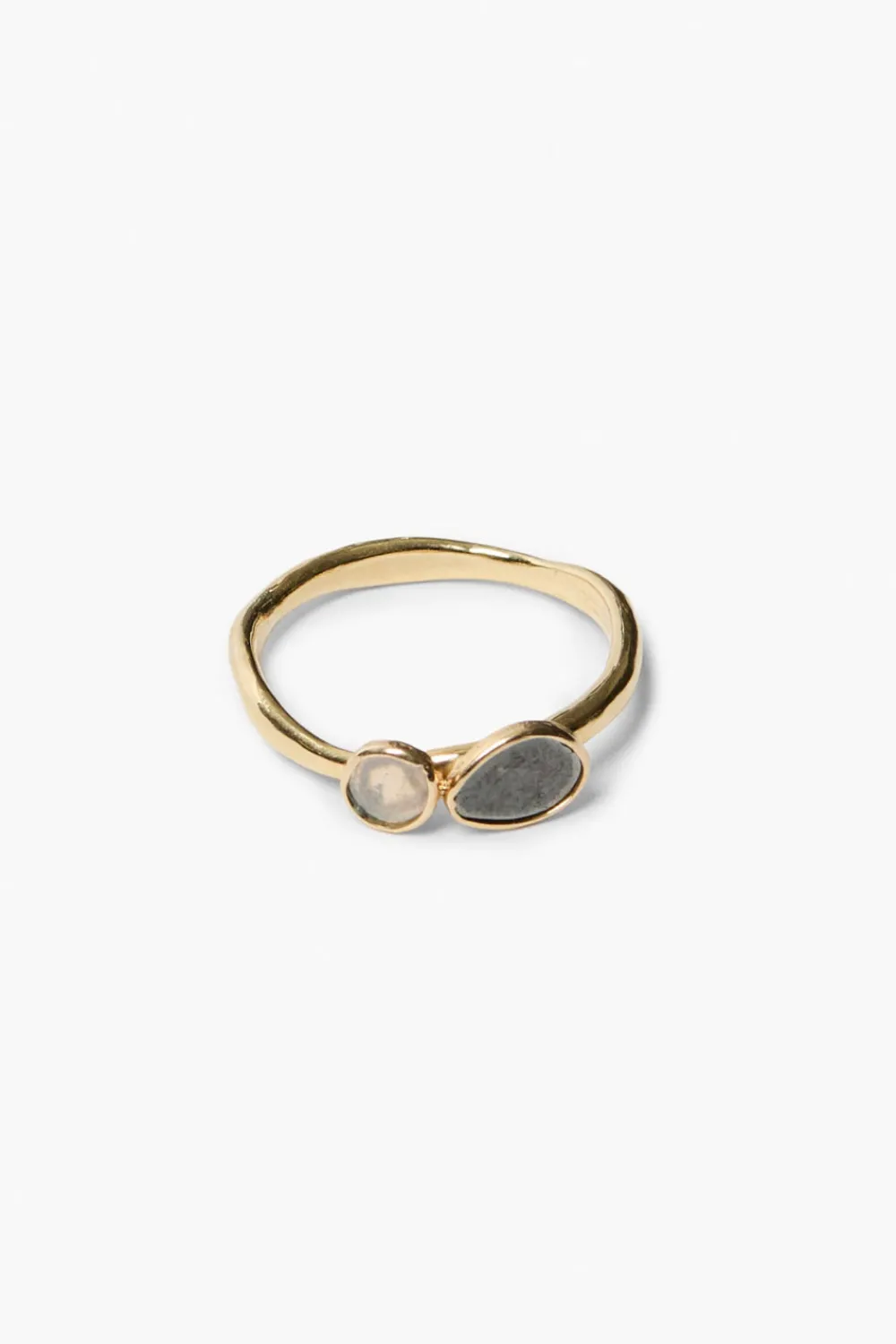 Chan Luu 14k Duo Sliced Diamond Ring Gold
