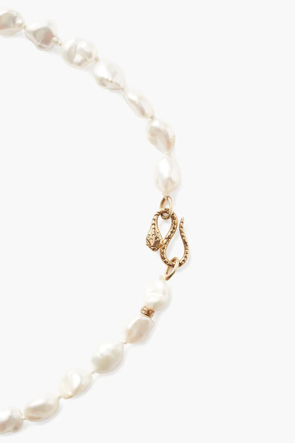 Chan Luu Keshi Pearl Cobra Necklace White