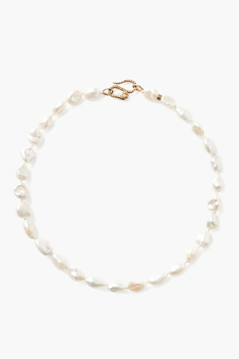 Chan Luu Keshi Pearl Cobra Necklace White