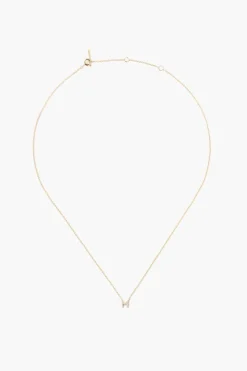 Chan Luu 14k Gold and White Diamond Initial Necklace