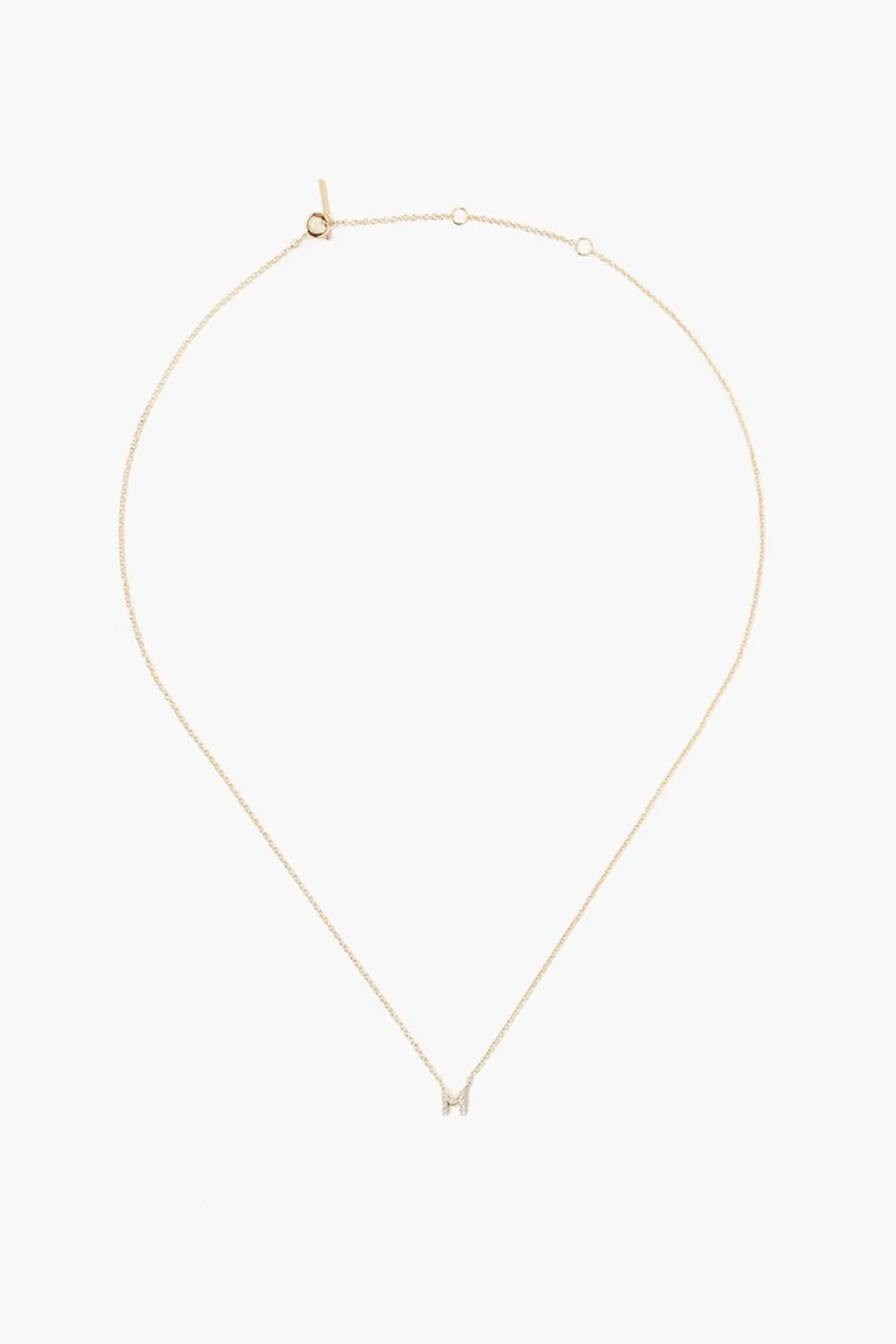Chan Luu 14k Gold and White Diamond Initial Necklace