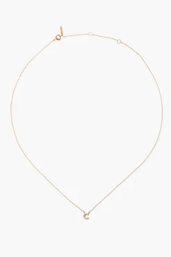 Chan Luu 14k Gold and White Diamond Initial Necklace