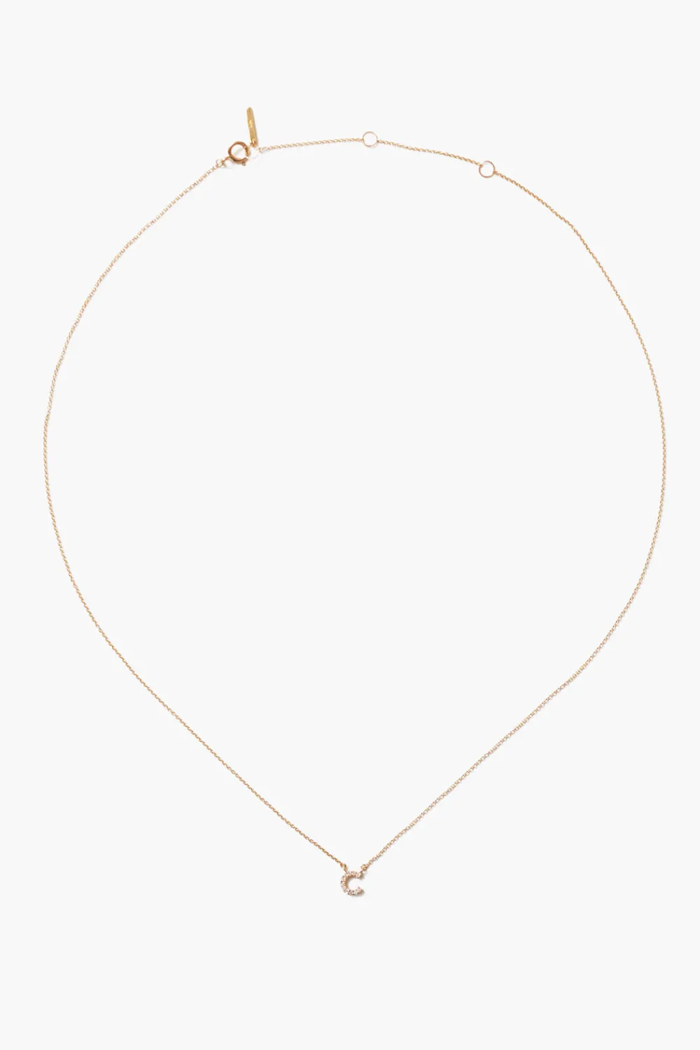 Chan Luu 14k Gold and White Diamond Initial Necklace