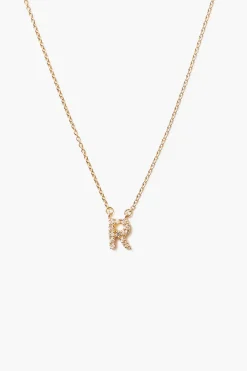 Chan Luu 14k Gold and White Diamond Initial Necklace