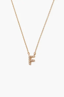 Chan Luu 14k Gold and White Diamond Initial Necklace