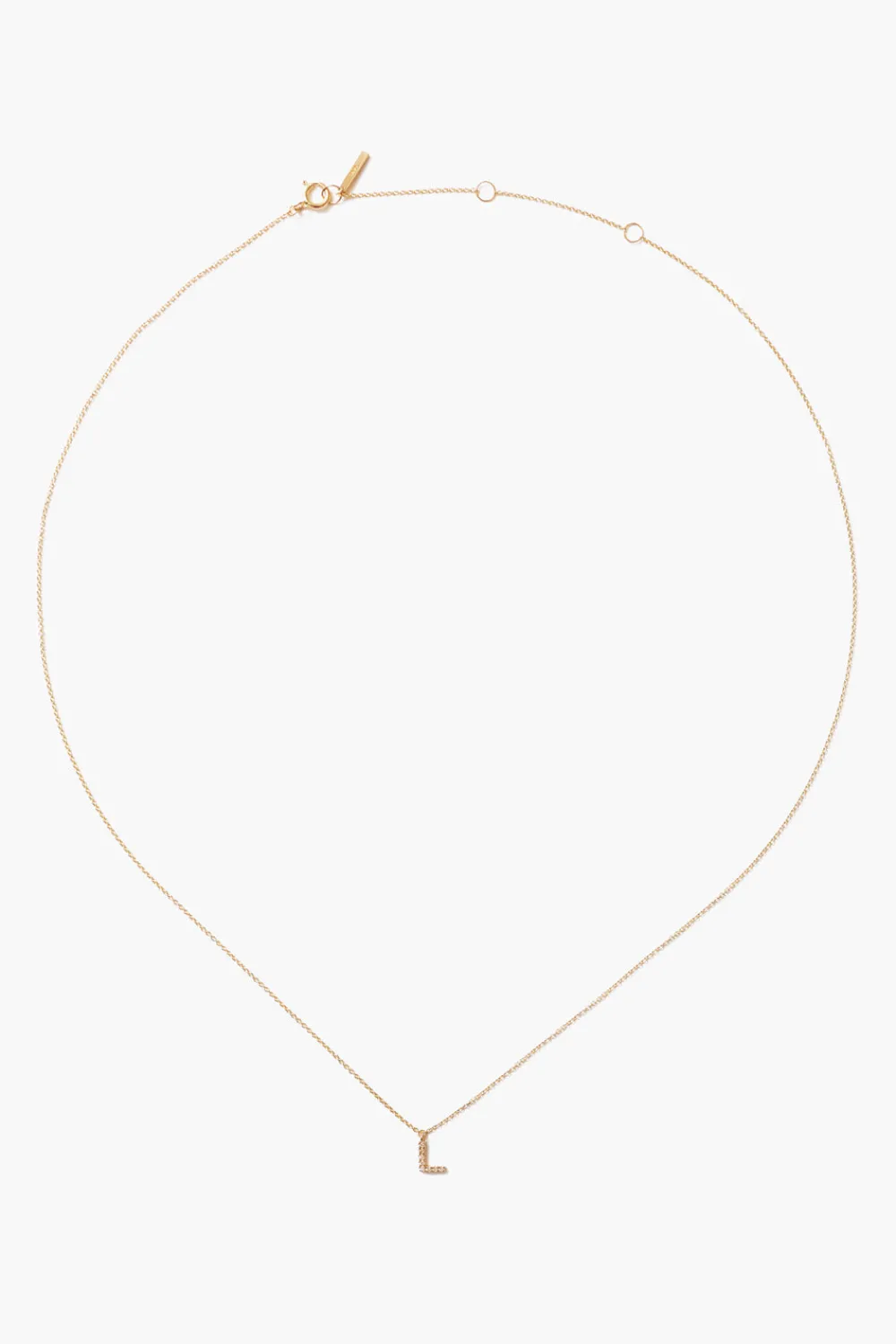 Chan Luu 14k Gold and White Diamond Initial Necklace