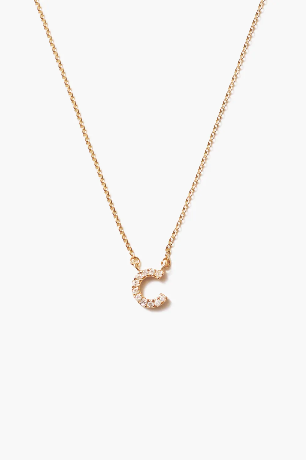 Chan Luu 14k Gold and White Diamond Initial Necklace