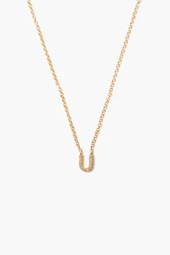 Chan Luu 14k Gold and White Diamond Initial Necklace