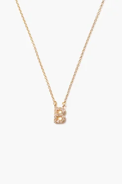 Chan Luu 14k Gold and White Diamond Initial Necklace
