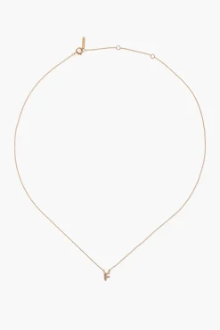 Chan Luu 14k Gold and White Diamond Initial Necklace